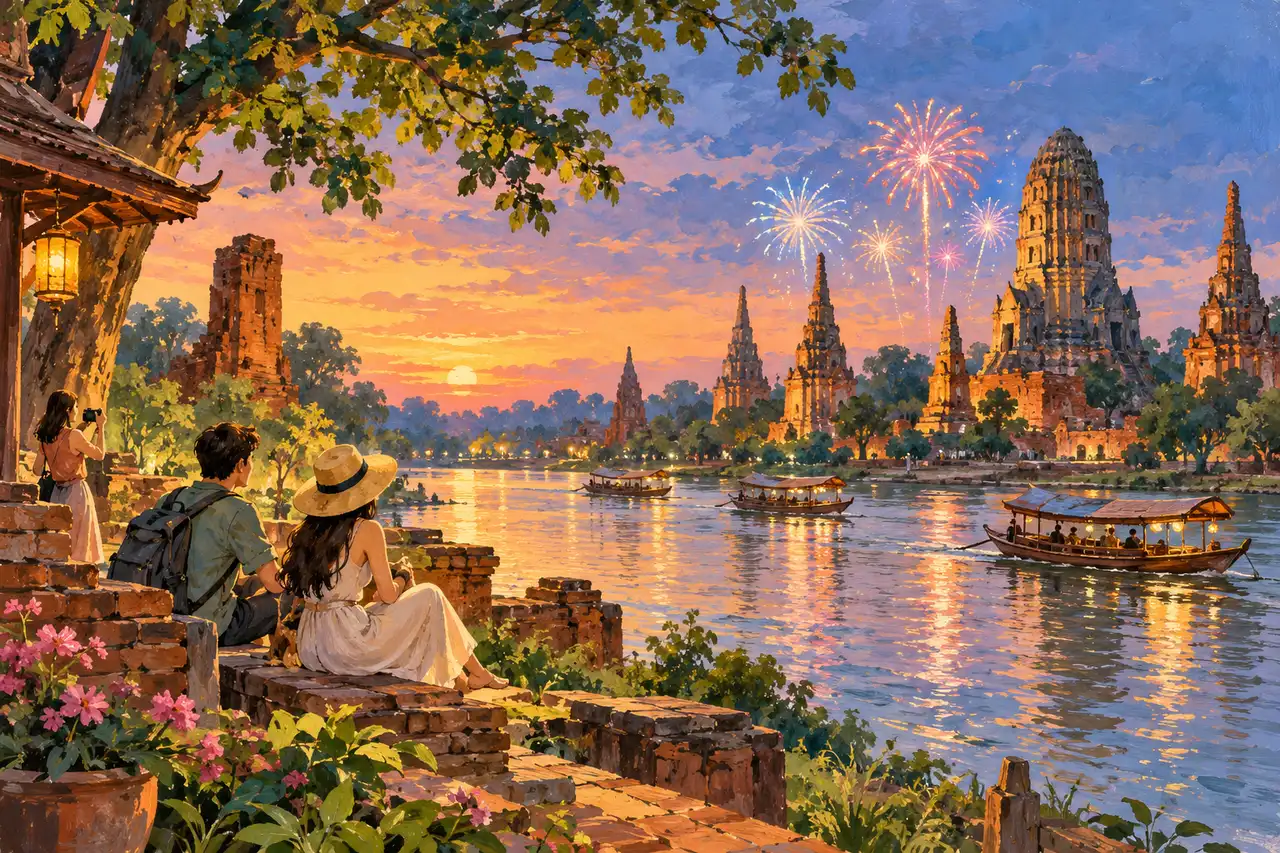 Neujahr in Ayutthaya: Geschichte, Flussrestaurant und eine ruhigere Flucht über Nacht, Tripnatic-Reisezielguide