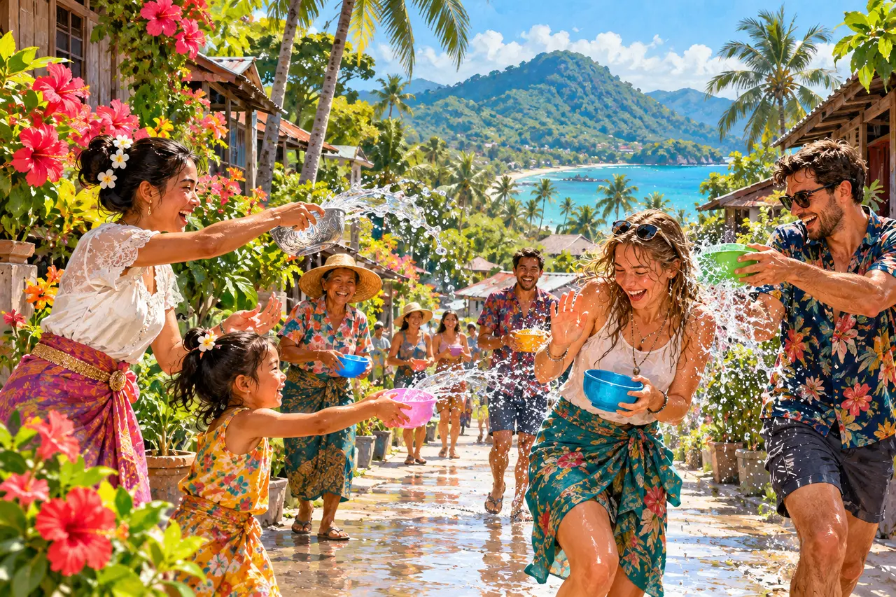 Songkran in Koh Phangan: Thong Sala water play and a cultural island day, Tripnatic destination guide