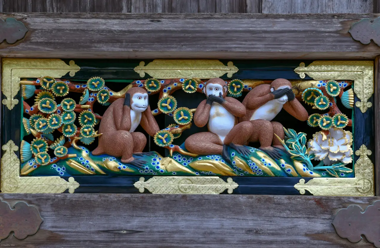 Arquitectura decorada del santuario Nikko Toshogu, en Japón.