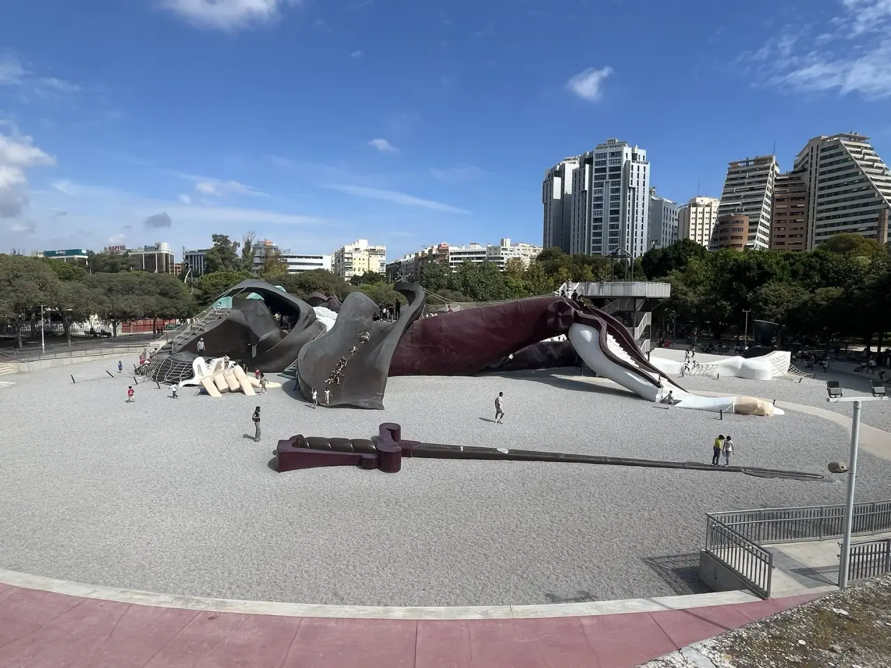 The Gulliver play area and surrounding gardens in Valencia’s Turia park