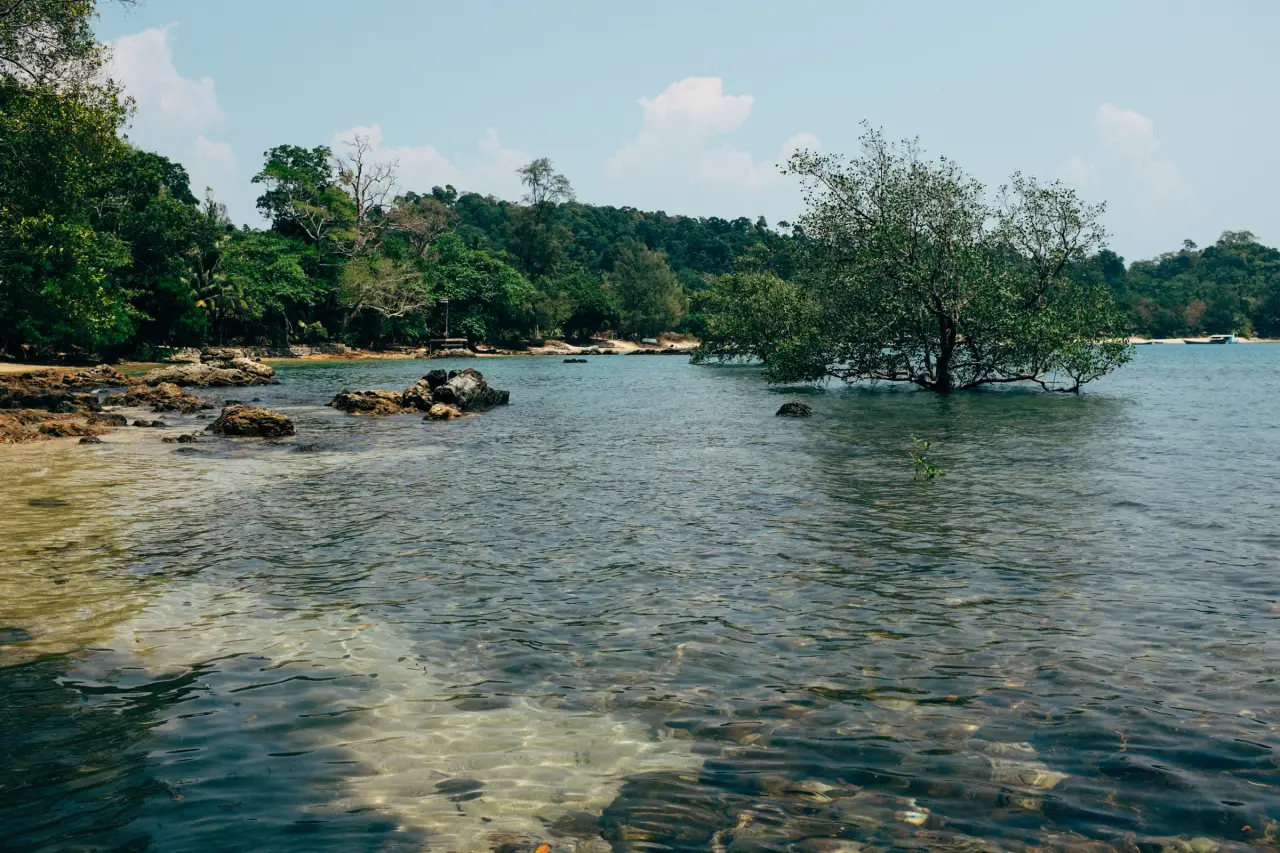 A coastal view on Ko Phayam in Ranong province, Thailand.