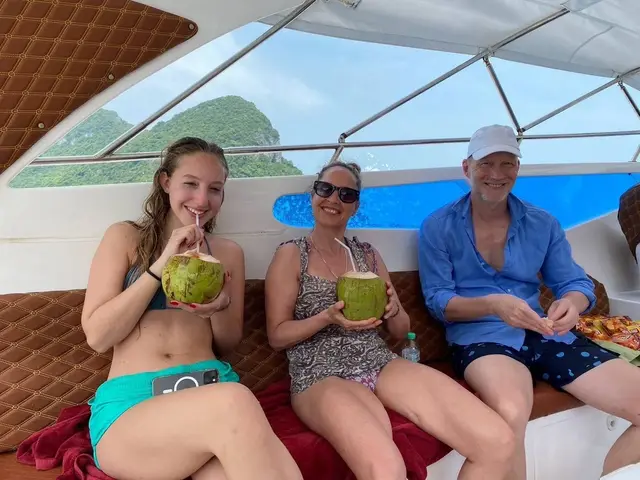 Guests enjoying the shaded seating aboard the VIP speedboat