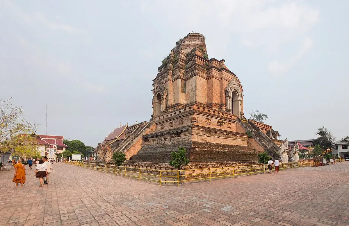 The brick chedi at Wat Chedi Luang in Chiang Mai Old City